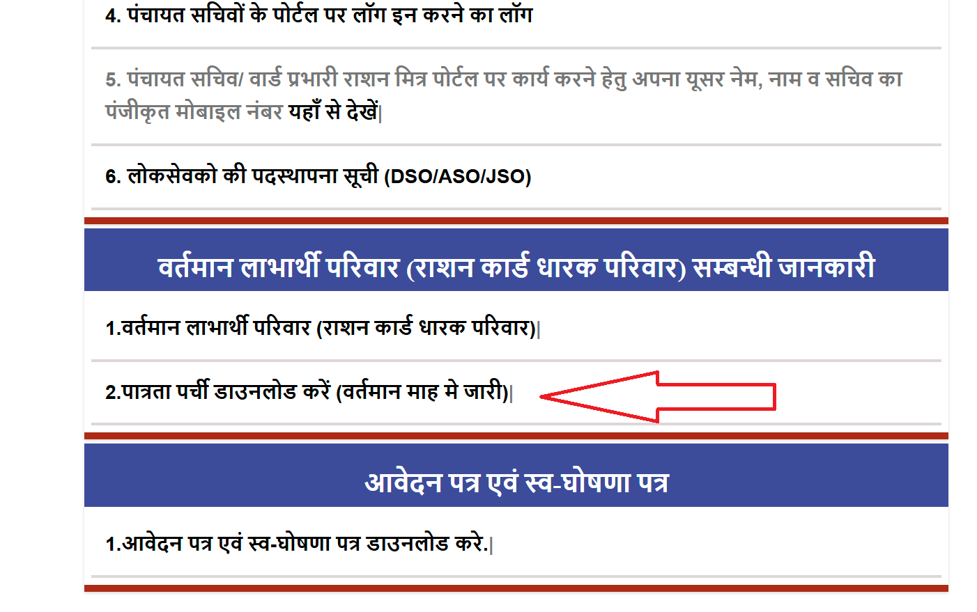 MP Samagra Ration Patrata Parchi Download - Step 1